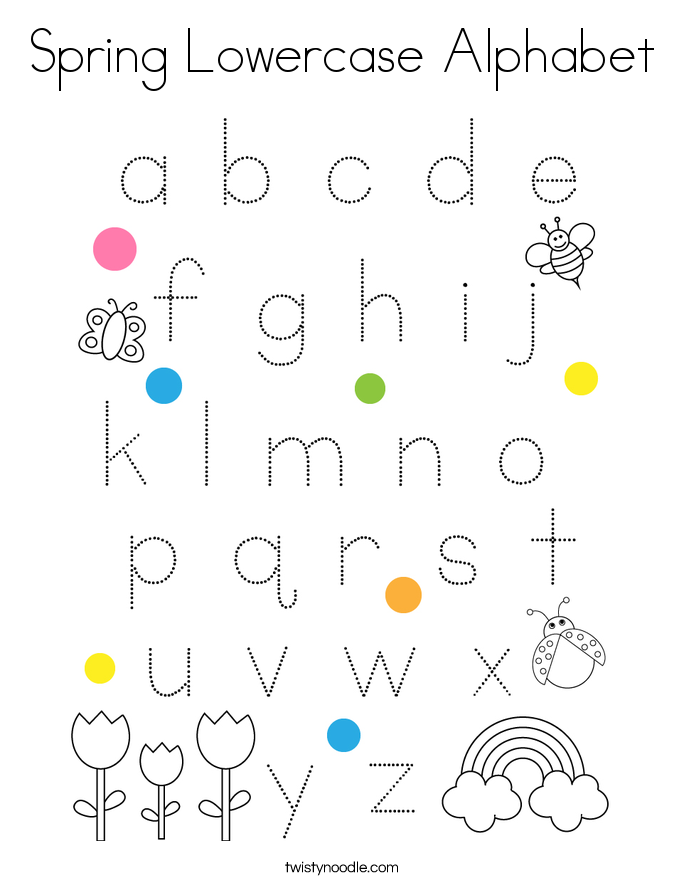 Spring Lowercase Alphabet Coloring Page