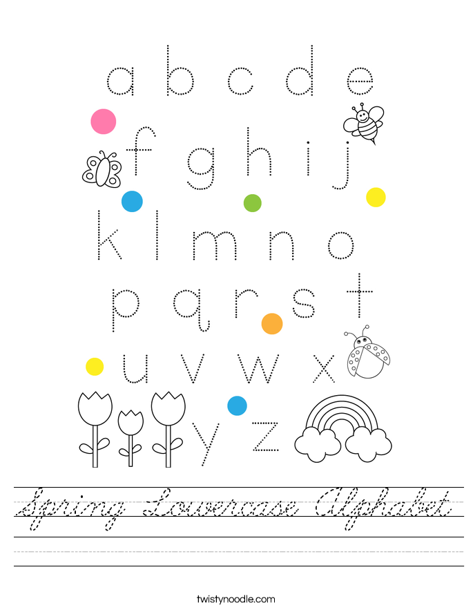 Spring Lowercase Alphabet Worksheet