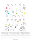 Spring Lowercase Alphabet Worksheet