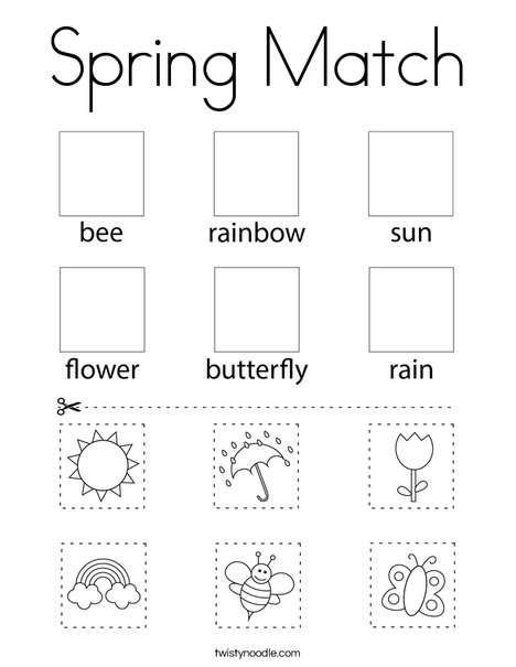 Spring Match Coloring Page
