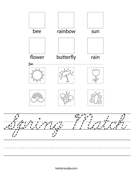 Spring Match Worksheet