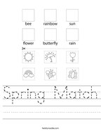Spring Match Handwriting Sheet