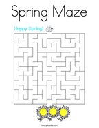 Spring Maze Coloring Page