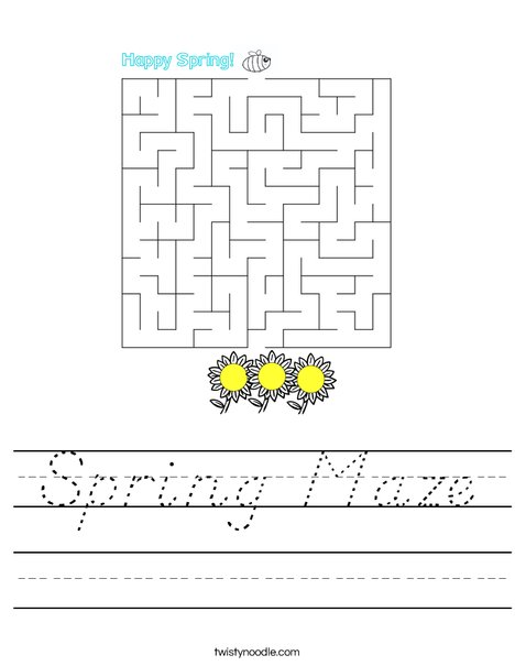 Spring Maze Worksheet
