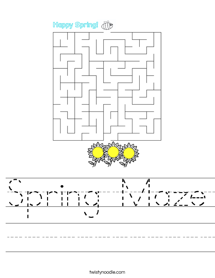 spring maze worksheet twisty noodle