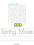 Spring Maze Worksheet