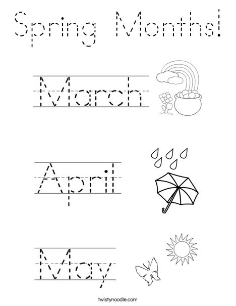 Spring Months! Coloring Page