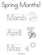 Spring Months Coloring Page