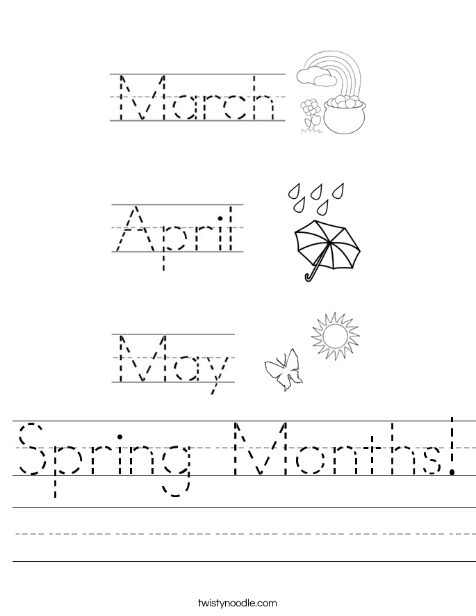 Spring Months! Worksheet