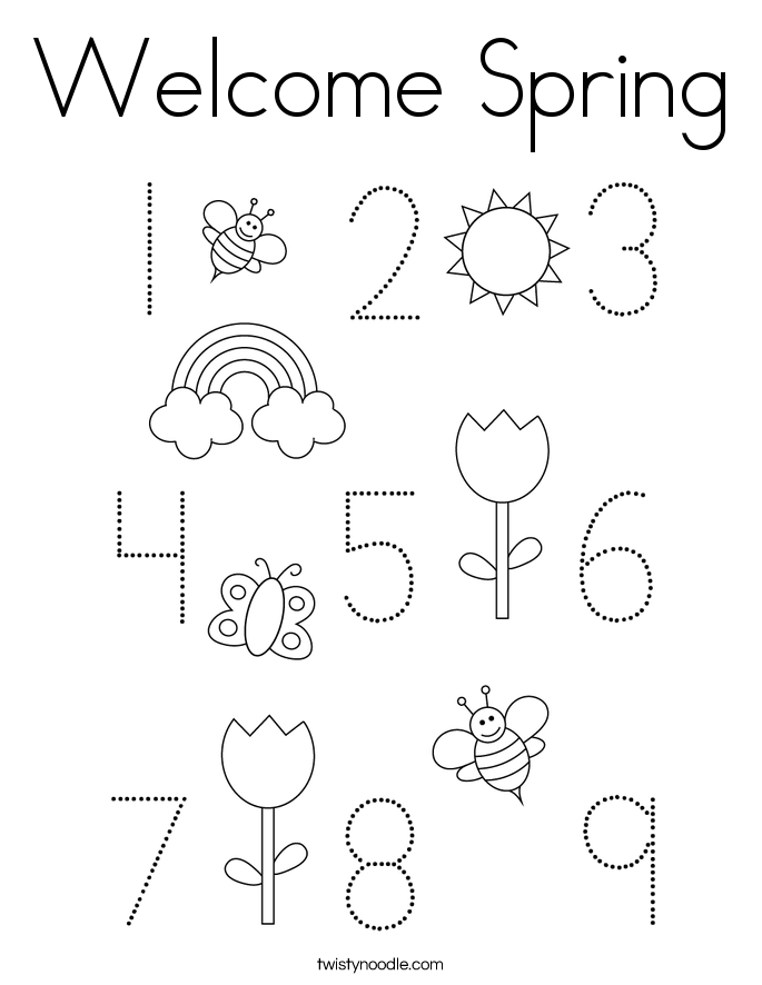 Welcome Spring Coloring Page