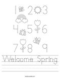 Welcome Spring Worksheet