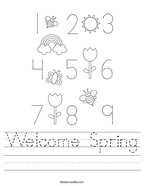 Welcome Spring Handwriting Sheet