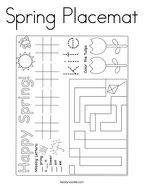 Spring Placemat Coloring Page
