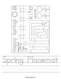 Spring Placemat Worksheet