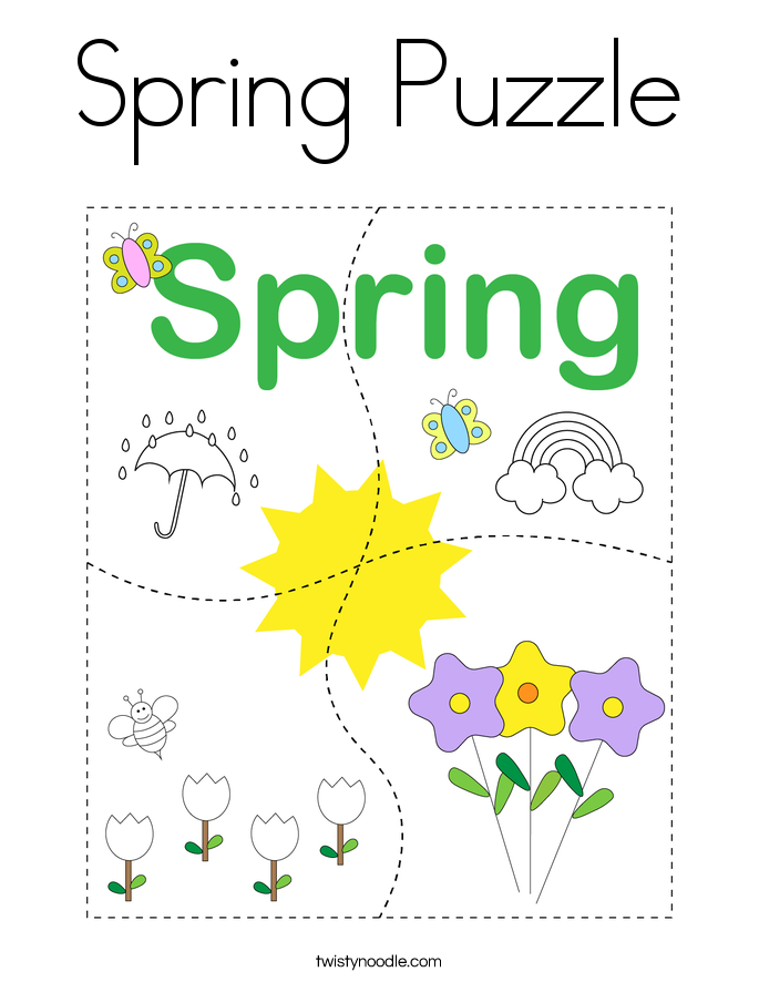 Spring Puzzle Coloring Page