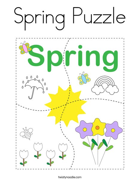 Spring Puzzle Coloring Page