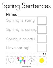 Spring Sentences Coloring Page