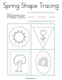 Spring Shape Tracing Coloring Page