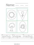 Spring Shape Tracing Worksheet