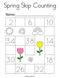Spring Skip Counting Coloring Page