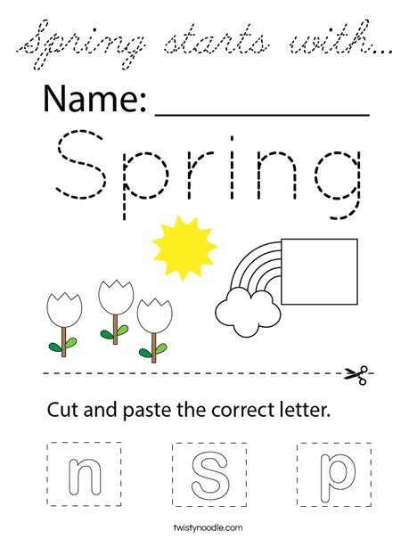 Spring starts with... Coloring Page
