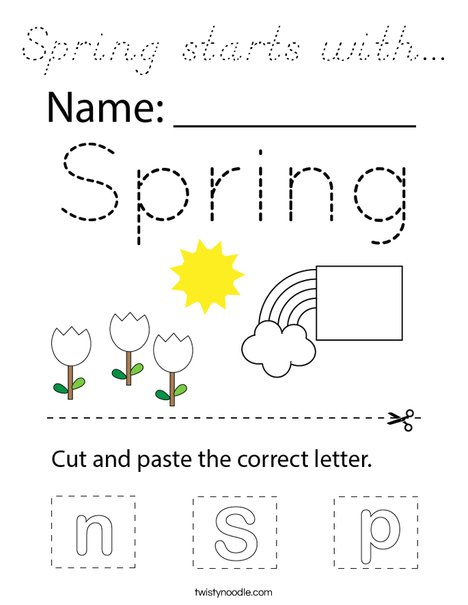 Spring starts with... Coloring Page