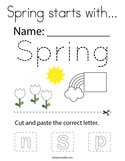 Spring starts with Coloring Page