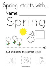 Spring starts with Coloring Page