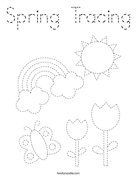 spring tracing coloring page tracing twisty noodle