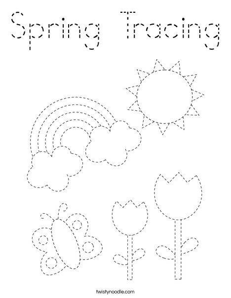 Spring Tracing Coloring Page