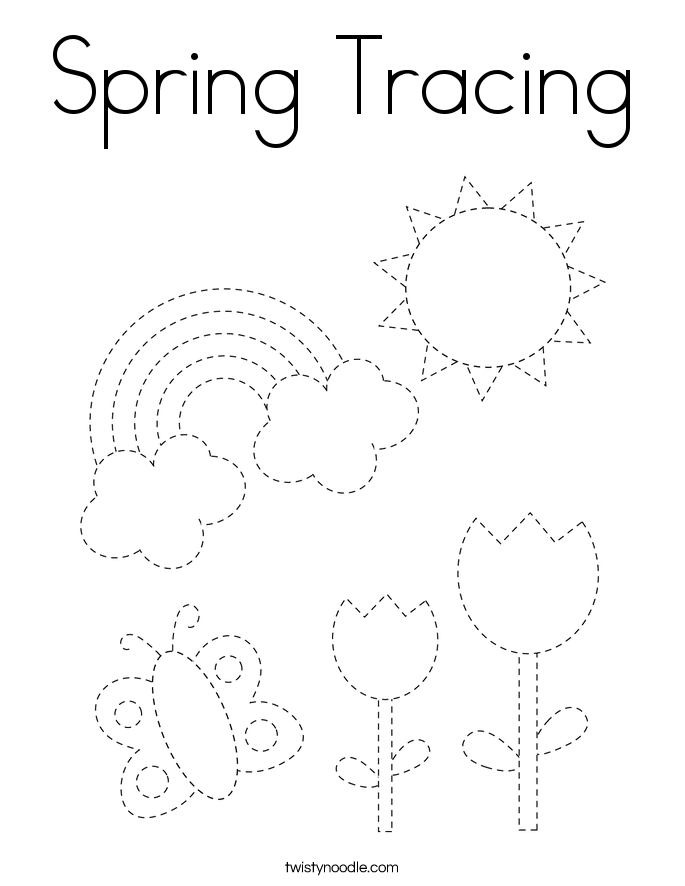 Spring Tracing Coloring Page
