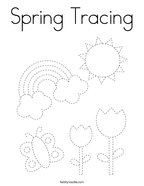 Spring Tracing Coloring Page