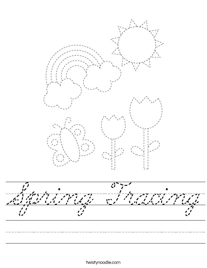 Spring Tracing Worksheet