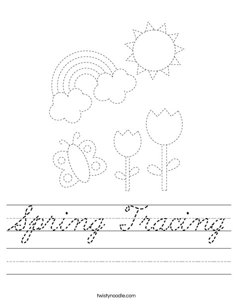 Spring Tracing Worksheet
