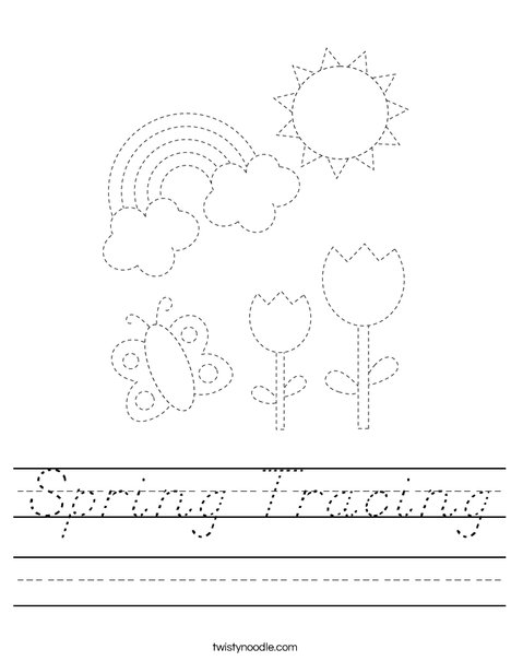 Spring Tracing Worksheet