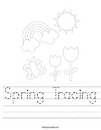 Spring Tracing Handwriting Sheet