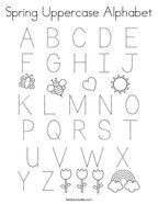 Spring Uppercase Alphabet Coloring Page