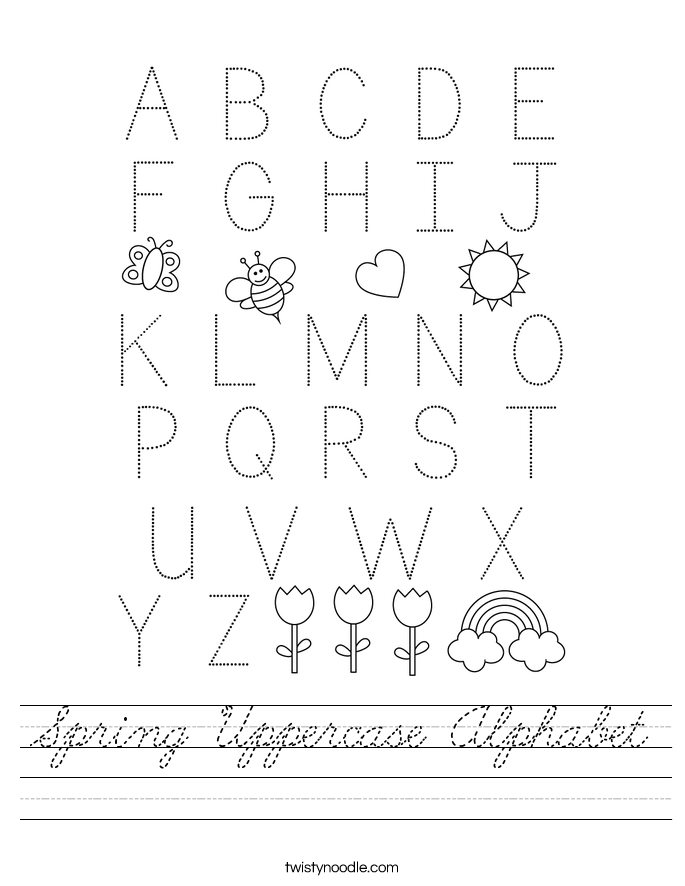 Spring Uppercase Alphabet Worksheet