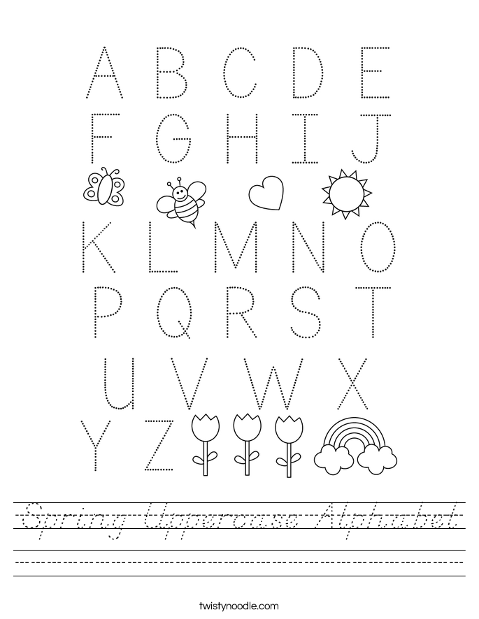 Spring Uppercase Alphabet Worksheet