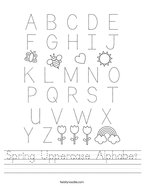 Spring Uppercase Alphabet Handwriting Sheet