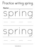 Practice writing spring Coloring Page