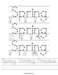 Spring Writing Practice Worksheet