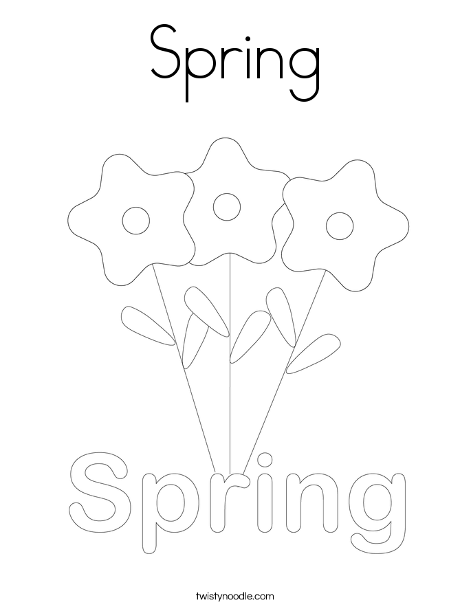 Spring Coloring Page - Twisty Noodle