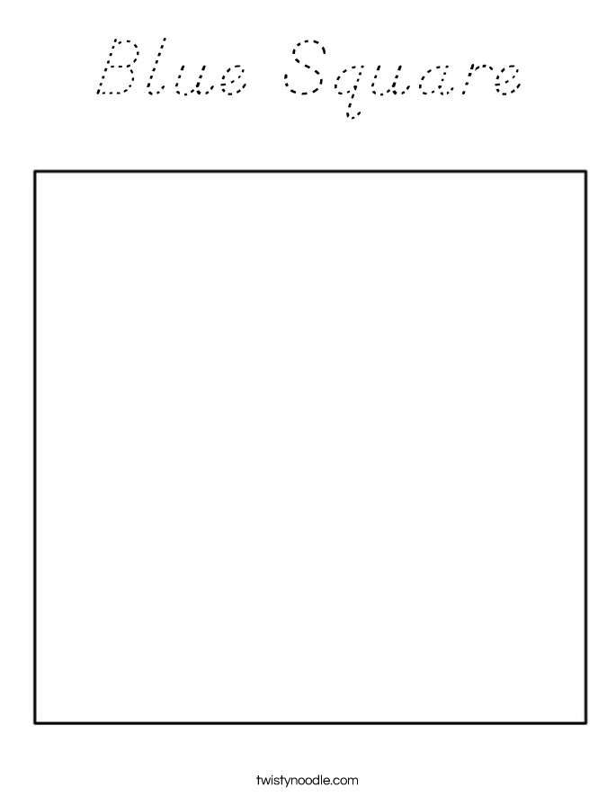 Blue Square Coloring Page