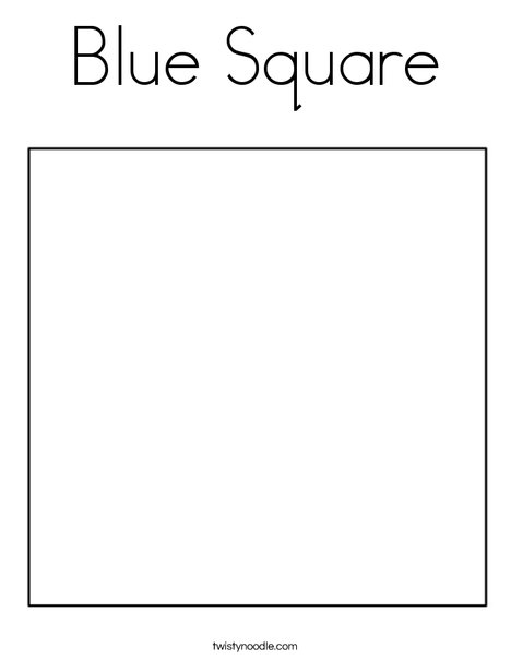 Blue Square Coloring Page - Twisty Noodle