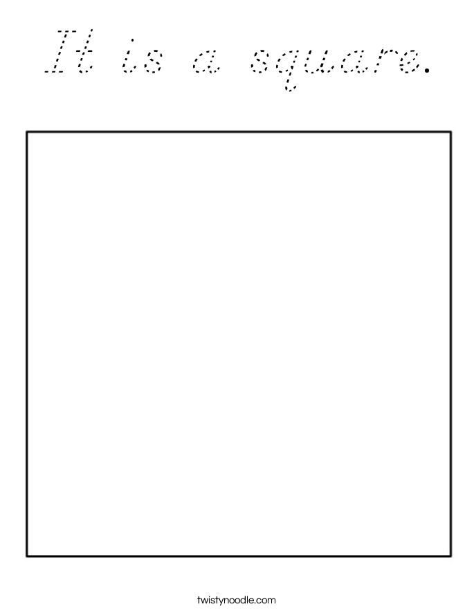 It is a square. Coloring Page