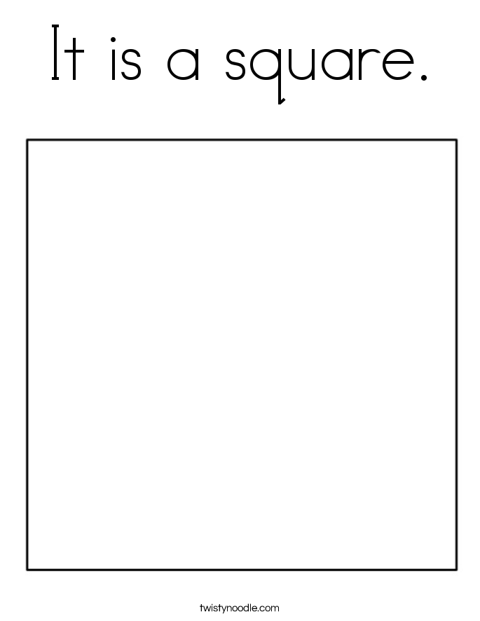 It is a square. Coloring Page