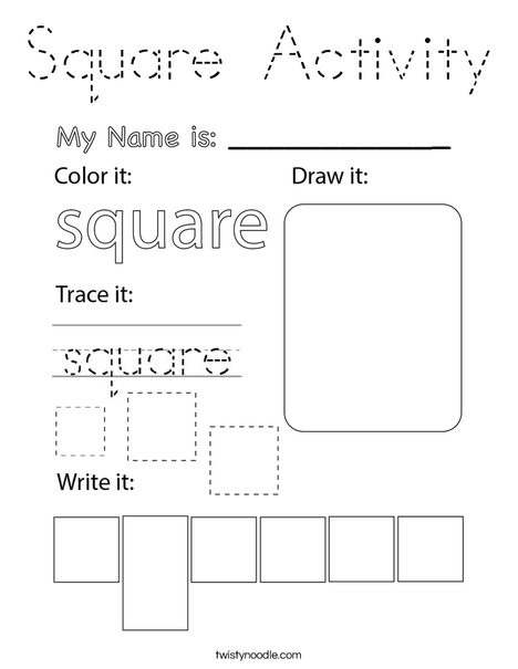 Square Activity  Coloring Page