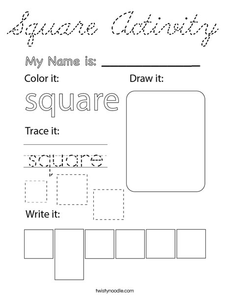 Square Activity  Coloring Page