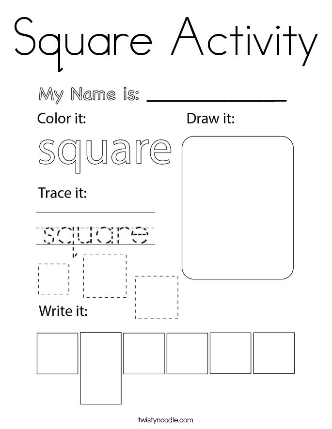 Square Activity Coloring Page